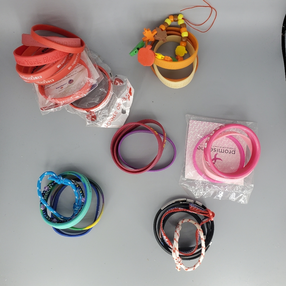 Silicone Bracelet Lot of about 15